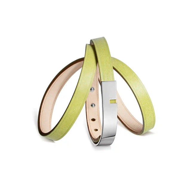 bracelet cuir femme citron vert