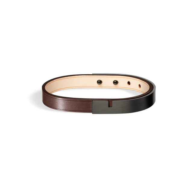 Brown leather bracelet U-TURN