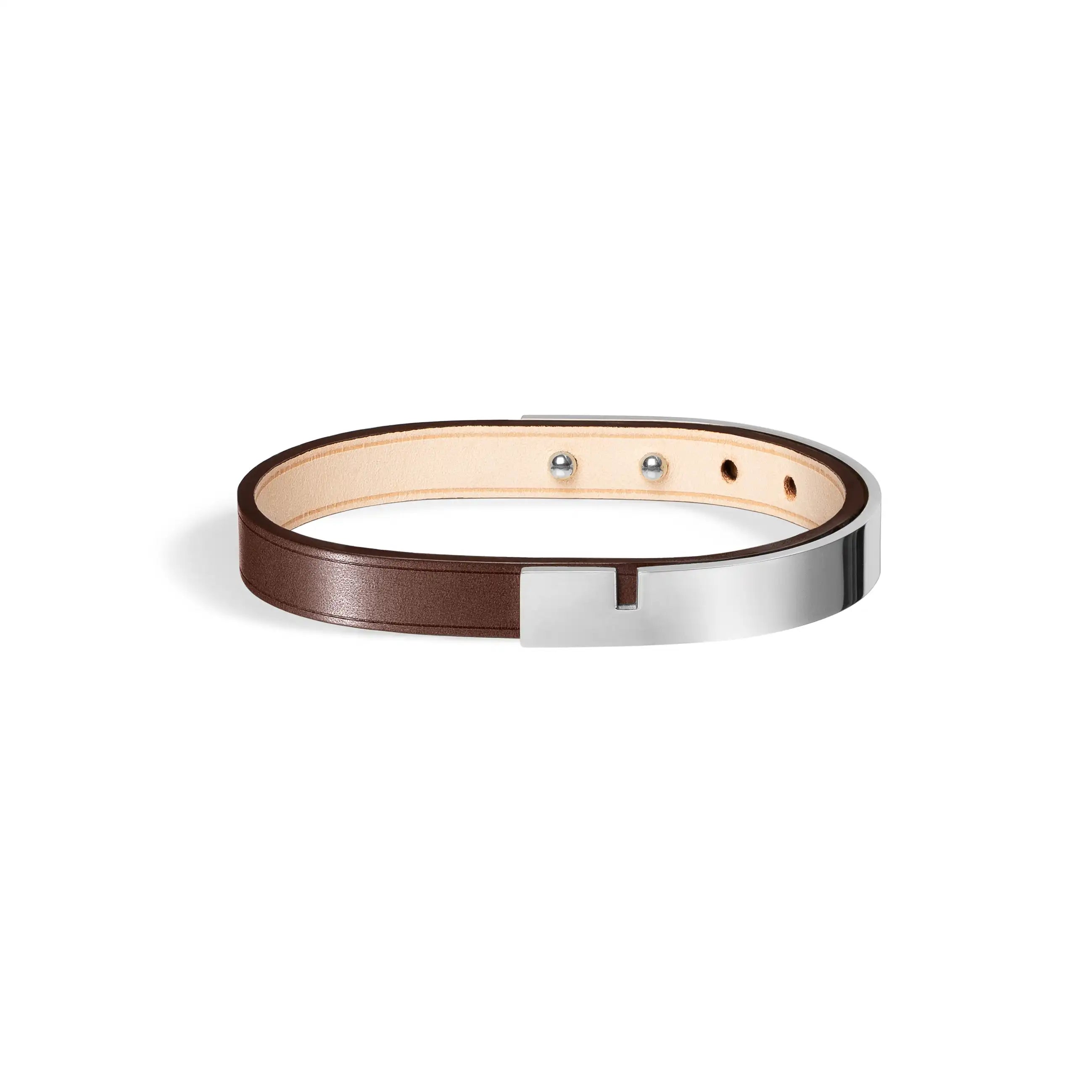 Brown leather bracelet U-TURN