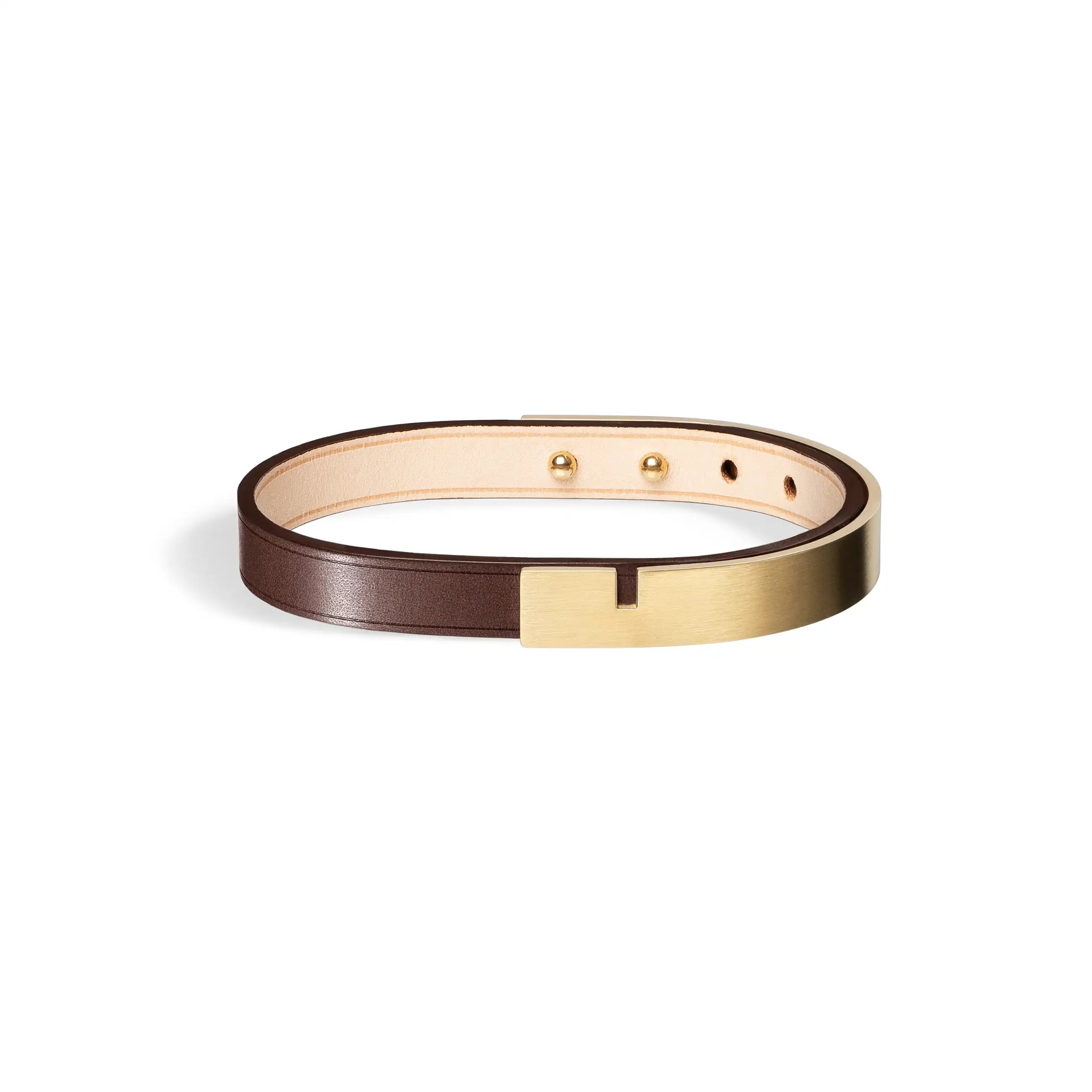 Brown leather bracelet U-TURN