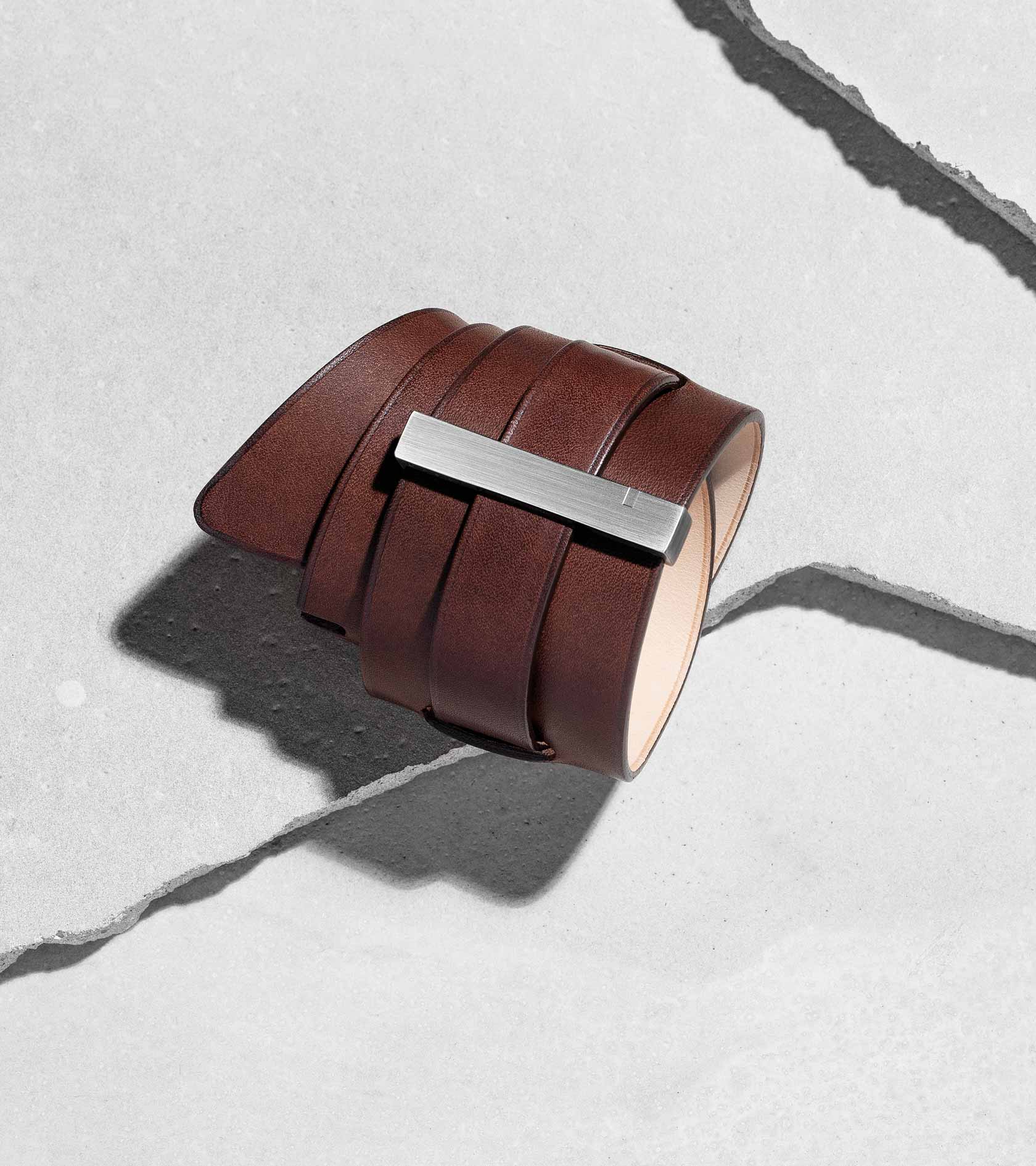 bracelet de force cuir marron