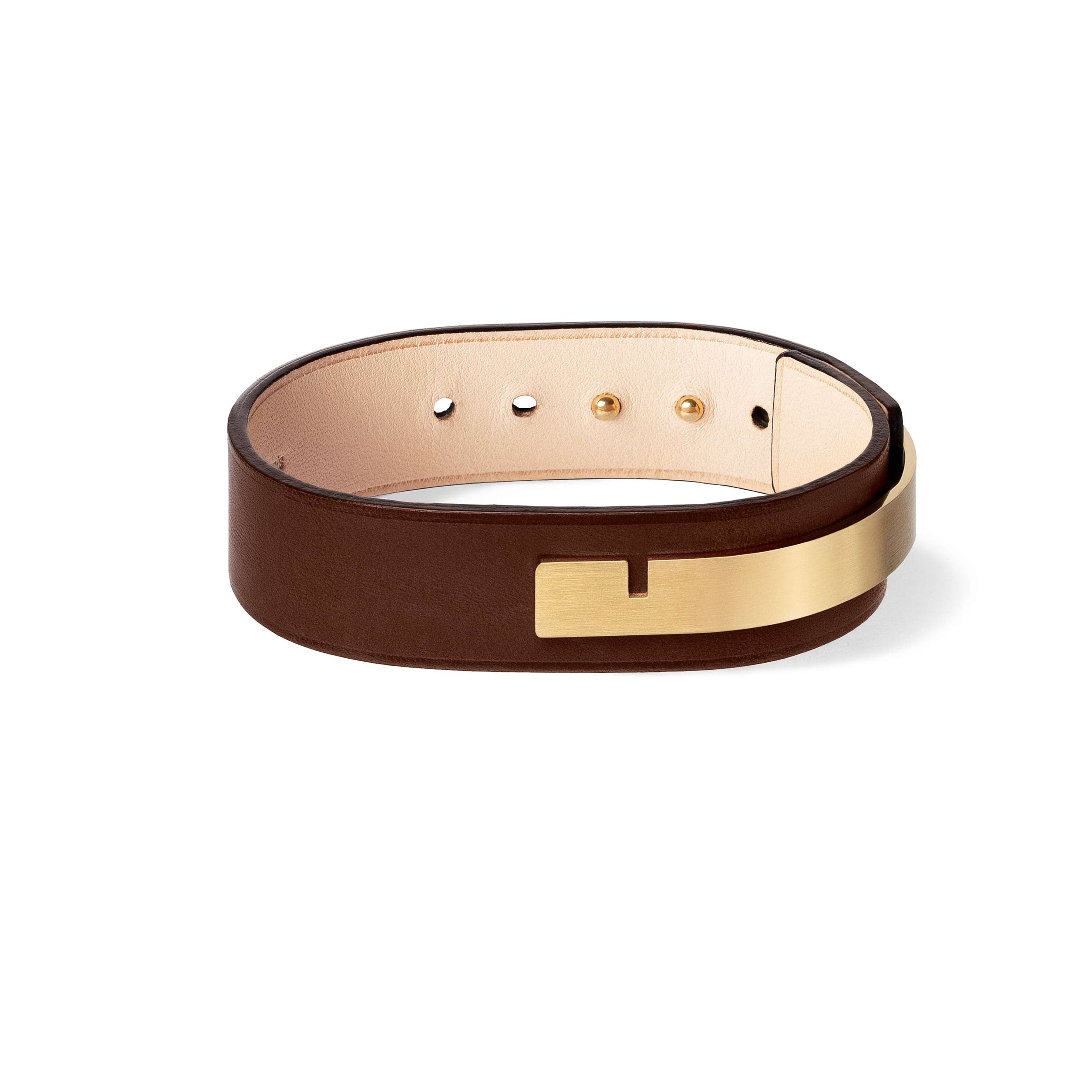 bracelet homme marron moka or