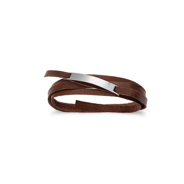 bracelet homme marron personnalisable gourmette