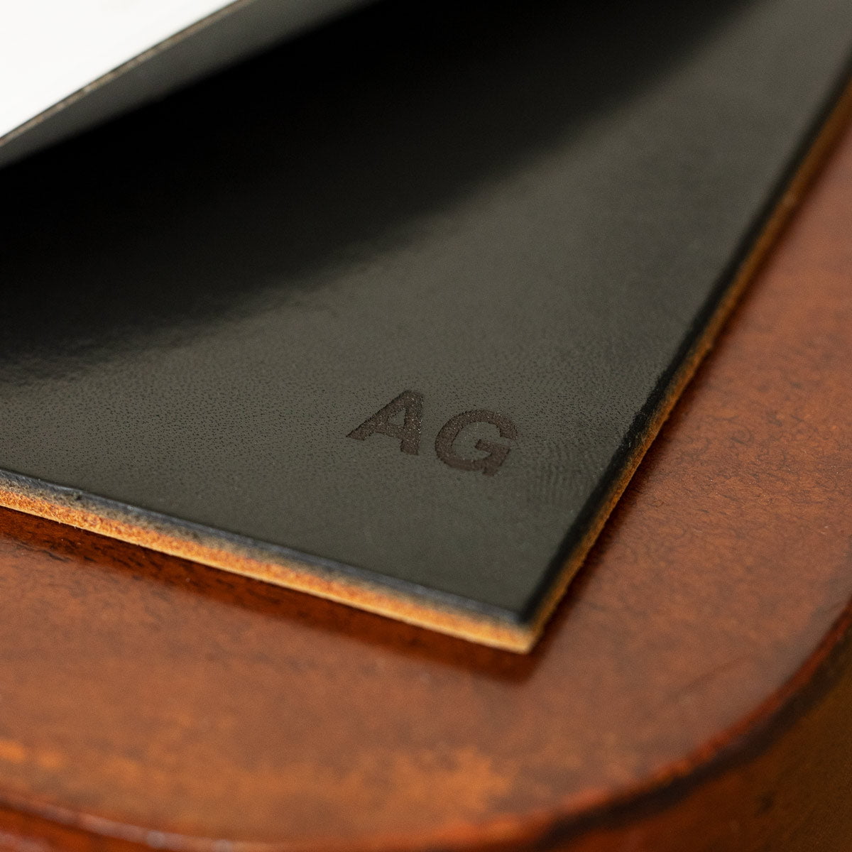Laser engraving of your Initials on leather