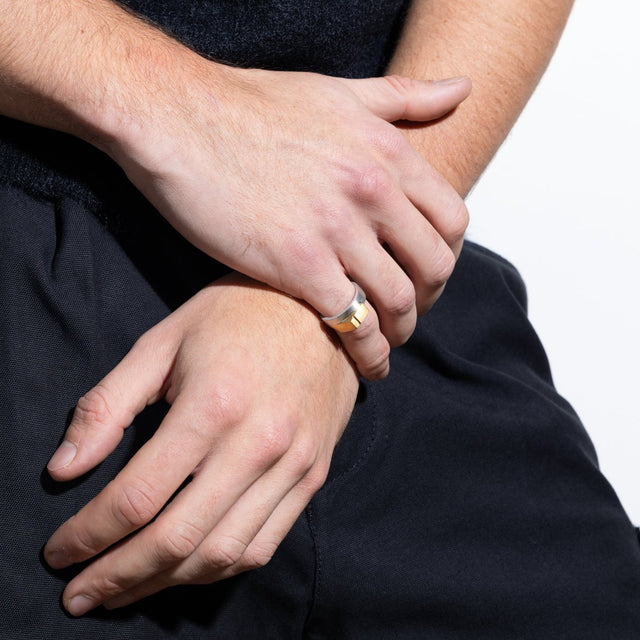 bague homme or argent