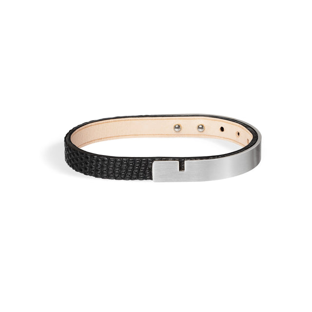 bracelet homme cuir luxe argent