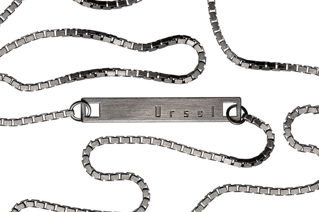 Men dark silver chain | SLIM