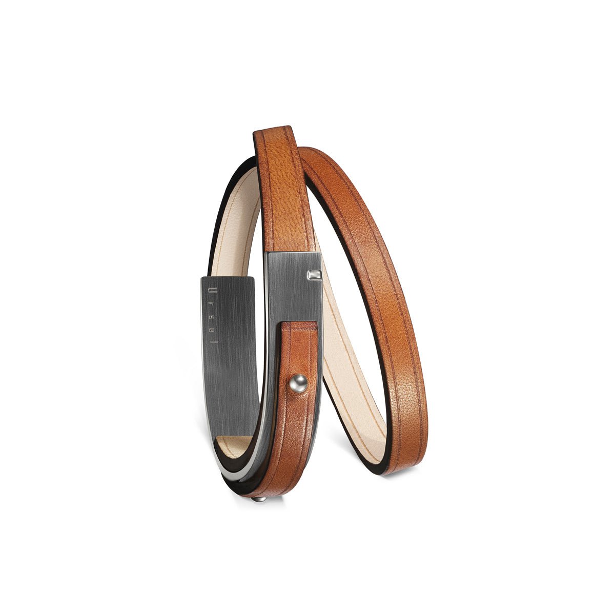 bracelet cuir homme camel fermoir gun