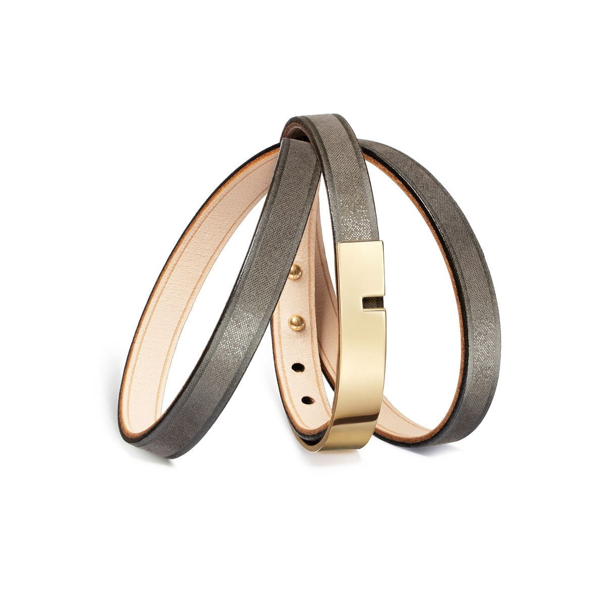 bracelet multi tours kaki or