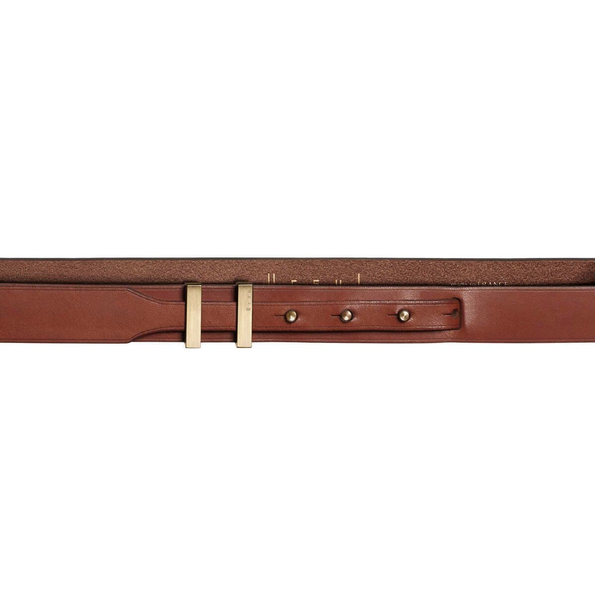 Thin brown and gold belt URSUL PARIS