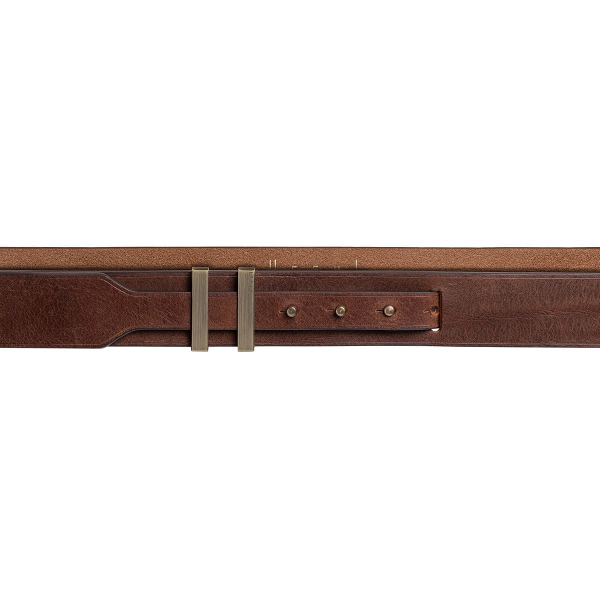 Ceinture homme marron vintage en cuir foulonné SPARTIATE.34
