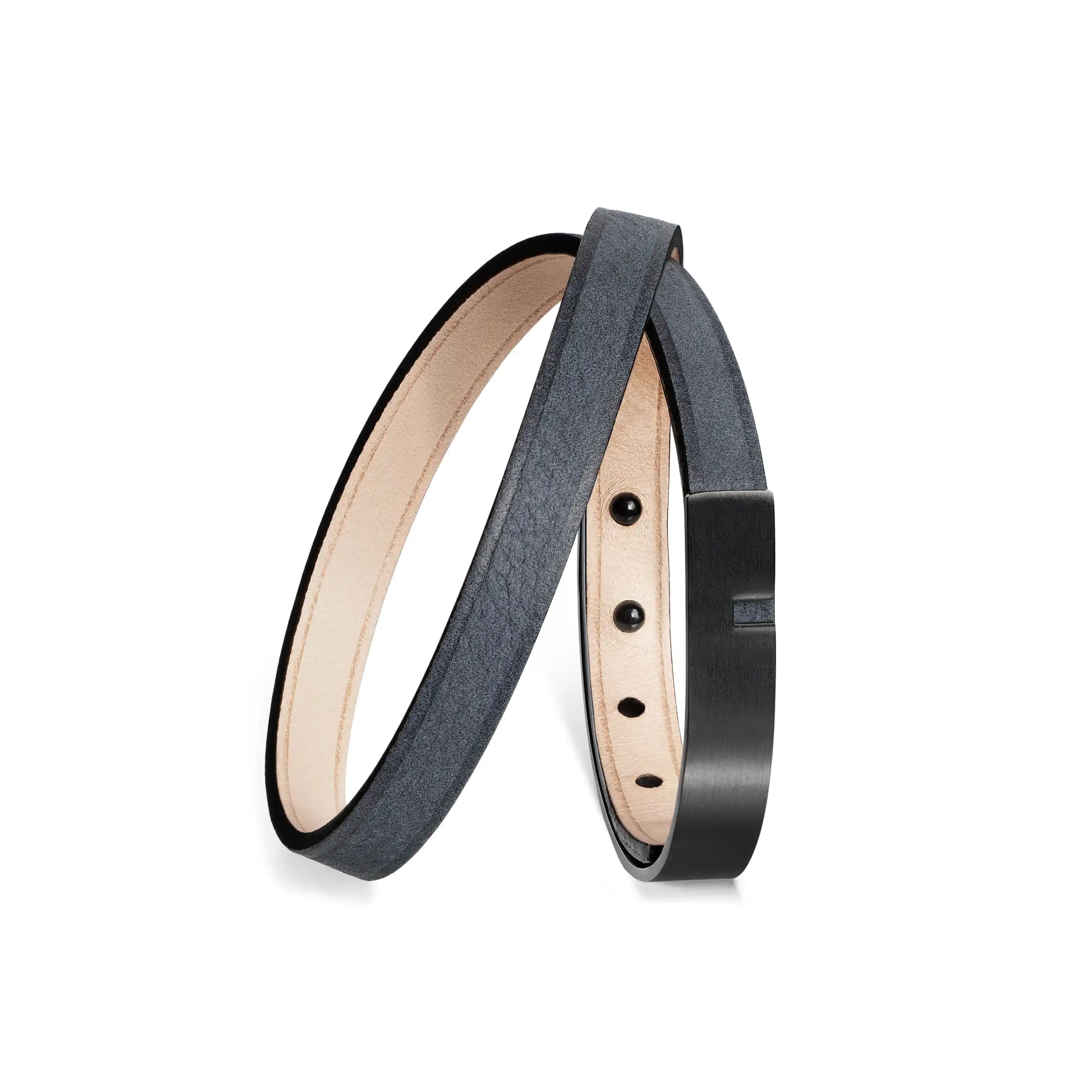 bracelet cuir bleu gris homme