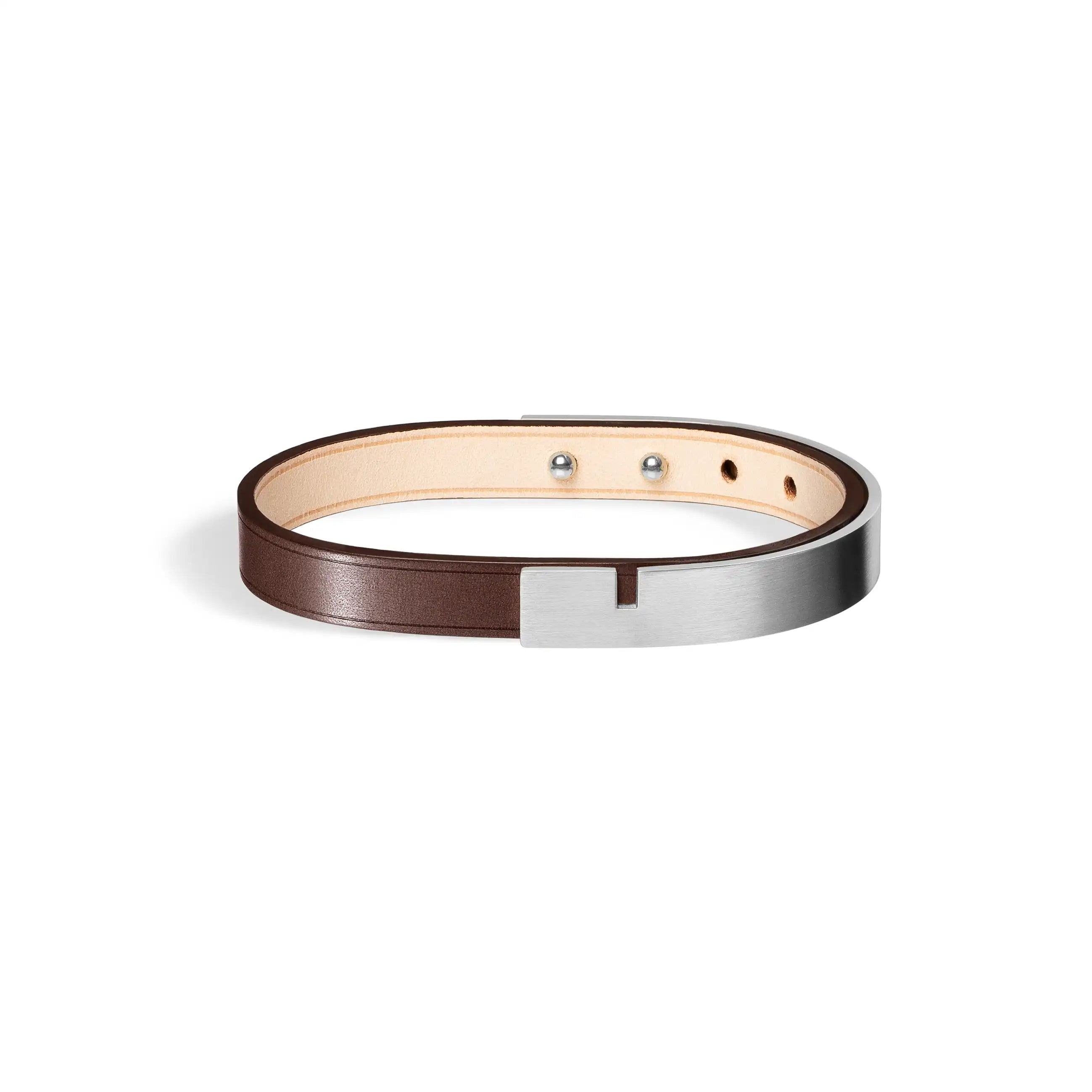 Brown leather bracelet U-TURN