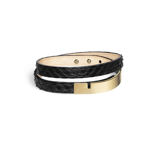 bracelet personnalisé python noir or