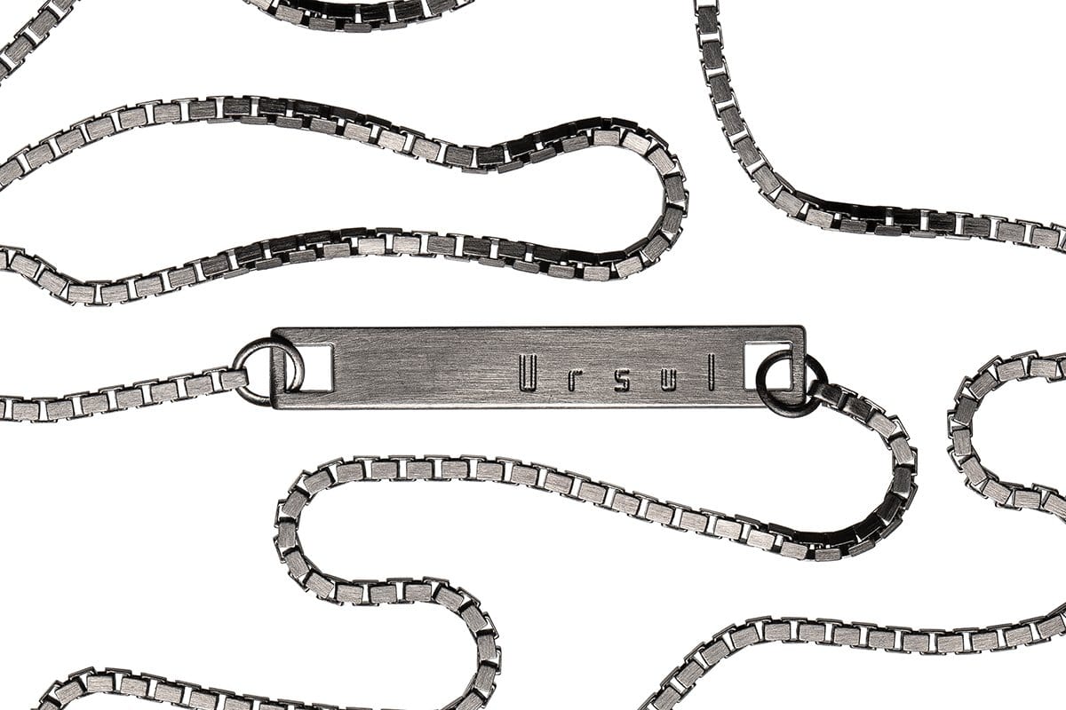Men dark silver chain | SLIM
