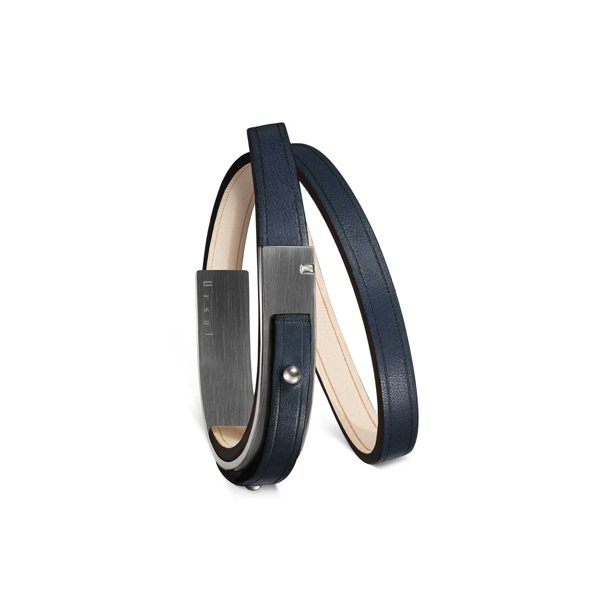 bracelet cuir bleu ursul fermoir-gun