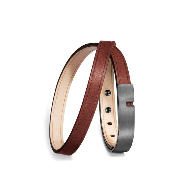 Men's double Leather bracelet brown | U-TURN