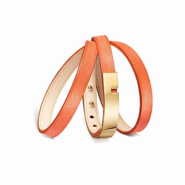 Orange leather bracelet | U-TURN TRIPLE