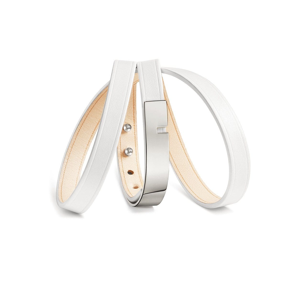 Bracelet blanc en cuir