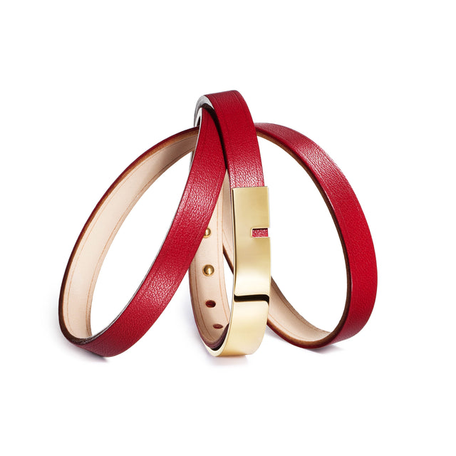 bracelet interchangeable or cuir rouge u'turn