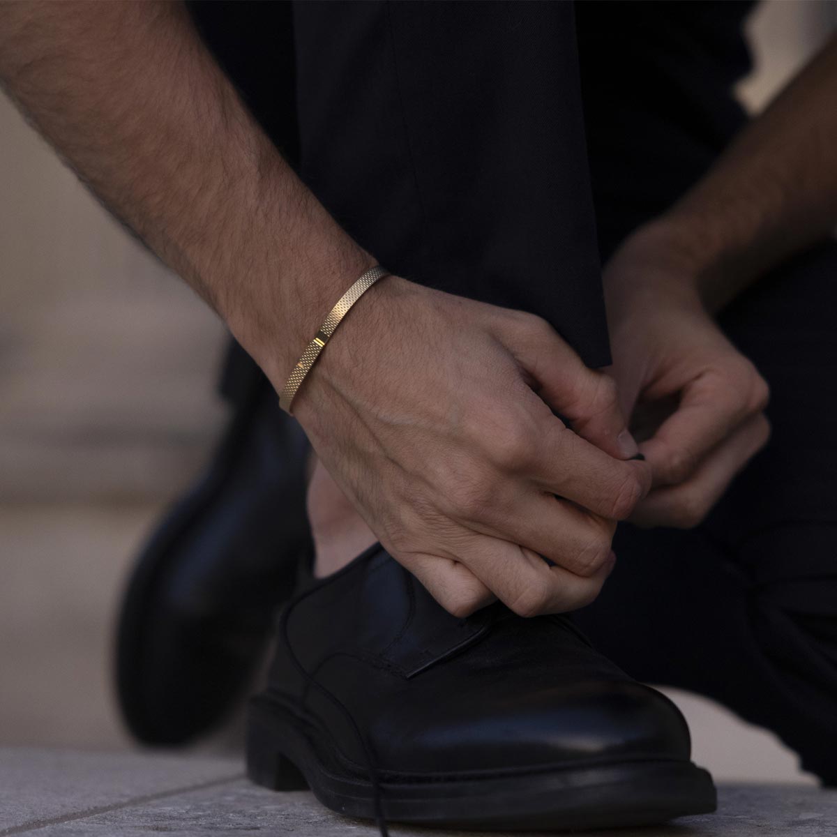Men gold bangle | SATURNE.X