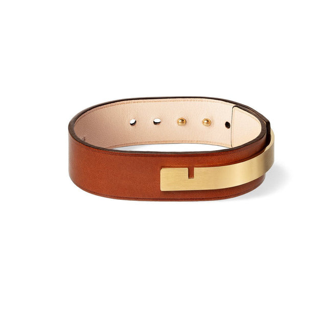 bracelet large cuir or camel