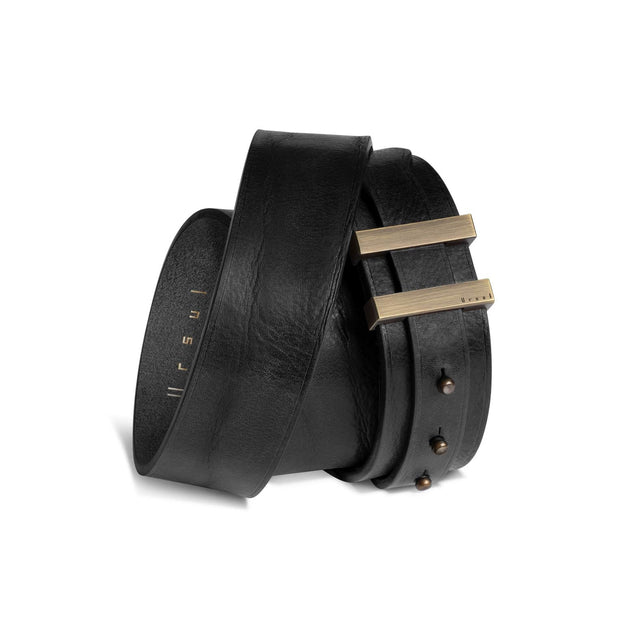 ceinture cuir noir homme spartiate