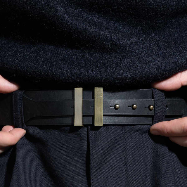 Black Leather Belt SPARTIATE 40