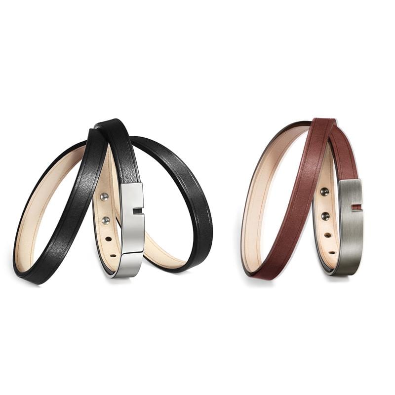 Duo de bracelet cuir-noir-marron
