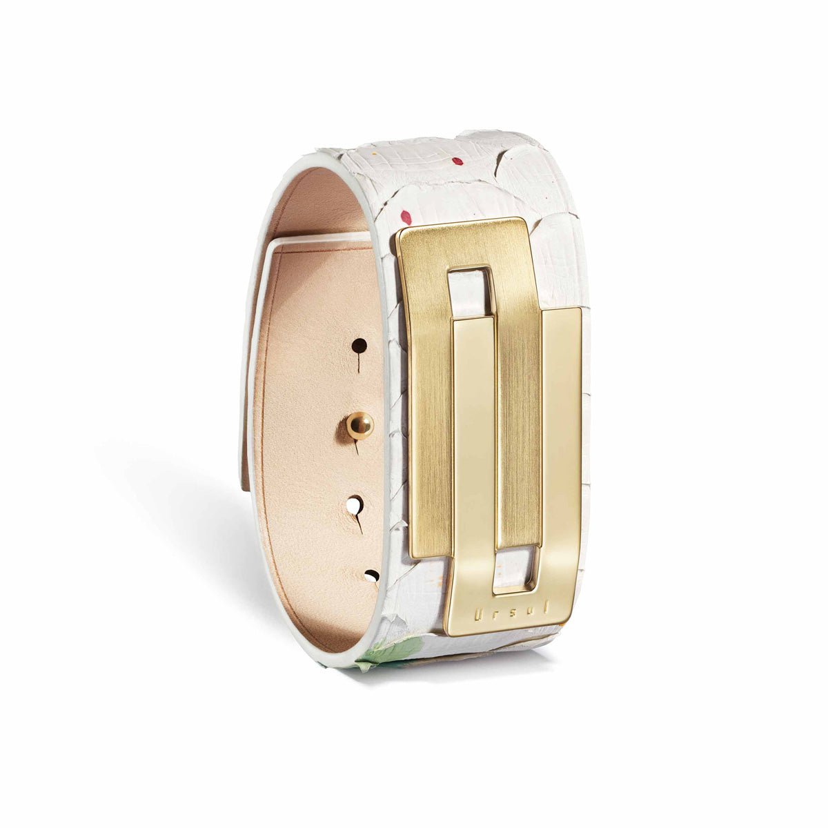 White luxury python cuff for woman | URSUL